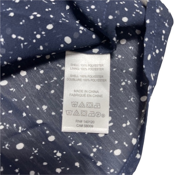 Maette Navy Blue Embroidered Cap Sleeve Blouse M - Picture 4 of 8